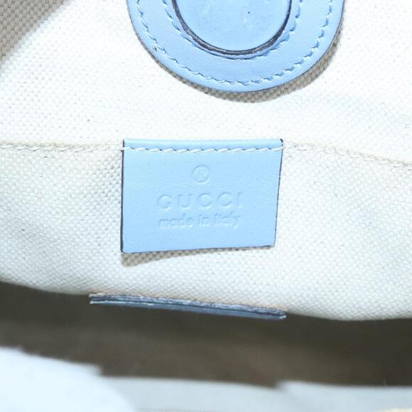 GUCCI Hand Bag Leather Blue Gold - Picture 16 of 16